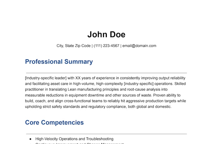 write a resume tailored for your specific needs